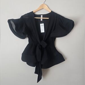 Black Peplum Women's Top